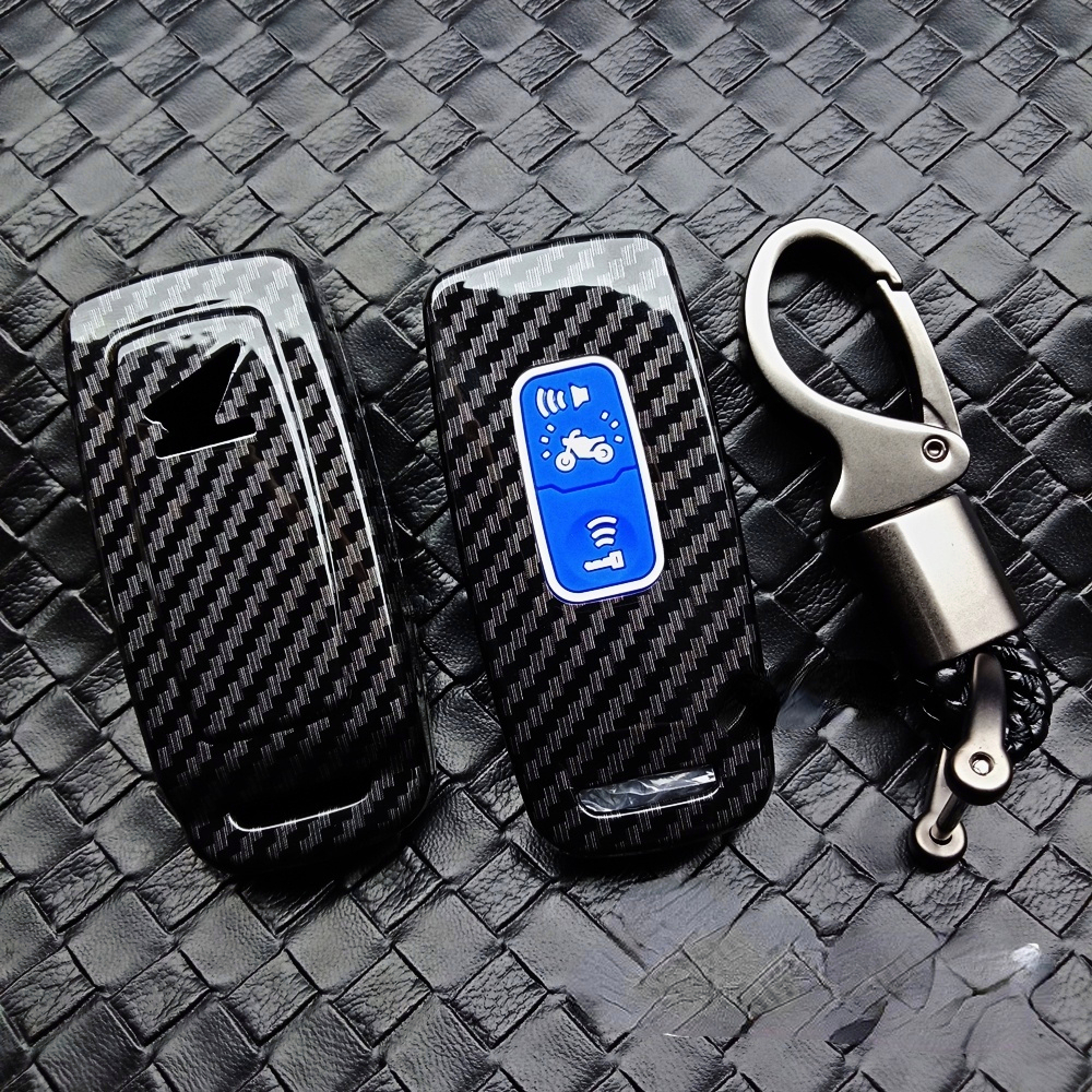 เคสกุญแจรีโมทมอเตอร์ไซค์ ลายคาร์บอนไฟเบอร์ สำหรับ Honda PCX, Forza, ADV, Giorno รูปที่ 5