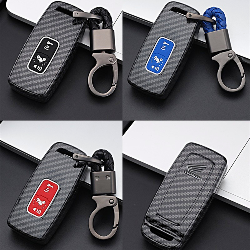 เคสกุญแจรีโมทมอเตอร์ไซค์ ลายคาร์บอนไฟเบอร์ สำหรับ Honda PCX, Forza, ADV, Giorno รูปที่ 6