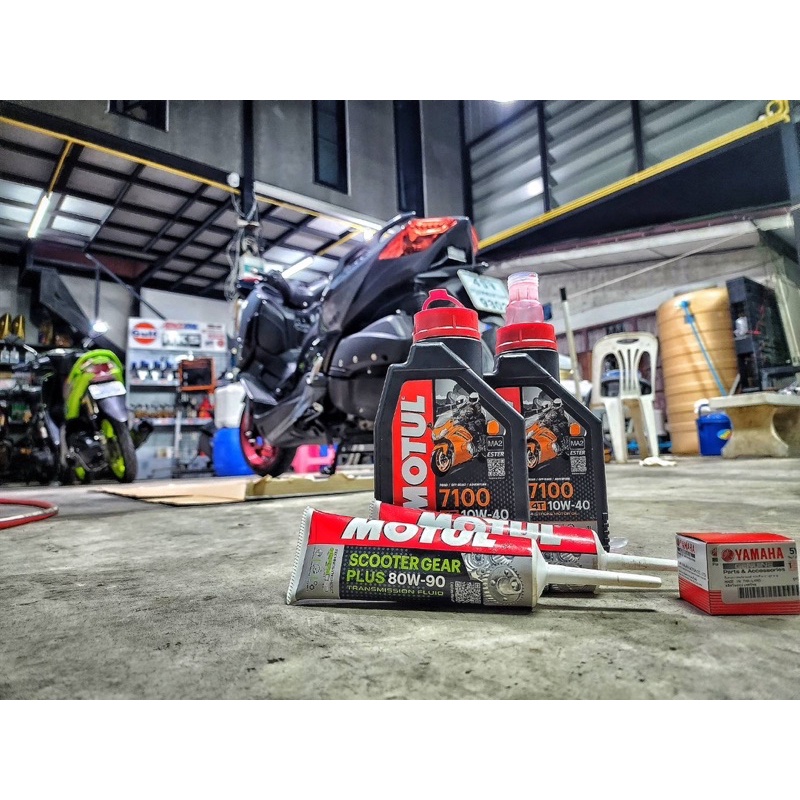 ชุดน้ำมันเครื่อง Motul 7100 Ester 10W-40/10W-50 พร้อมน้ำมันเฟืองท้ายและกรองเครื่อง สำหรับ Yamaha X-Max 300-400 รูปที่ 2