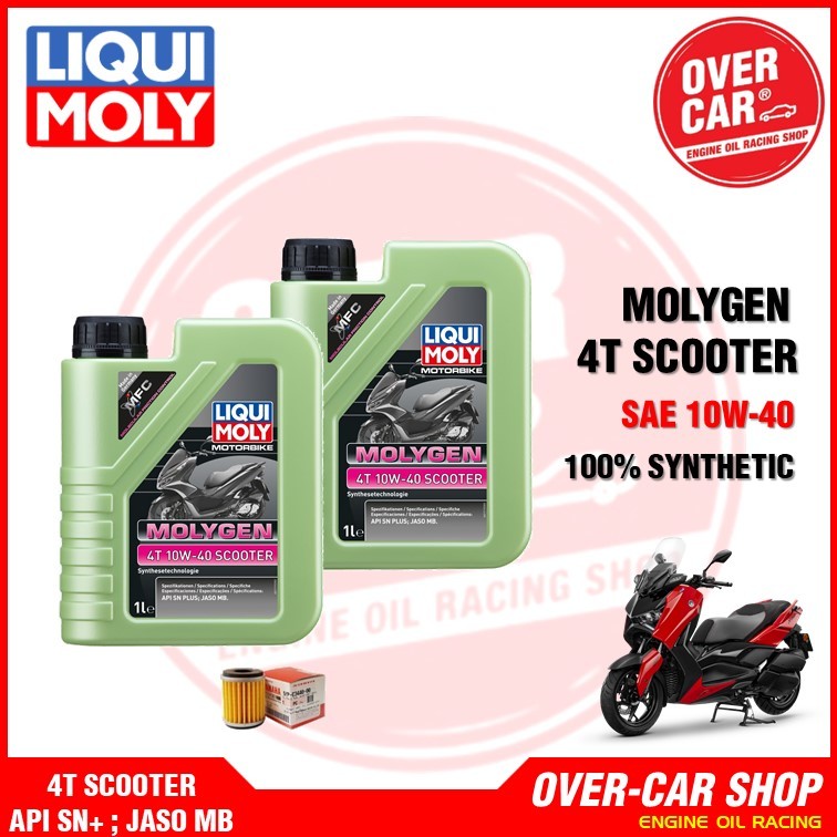 ชุดเปลี่ยนถ่ายน้ำมันเครื่อง LIQUI MOLY Molygen 4T 10W-40 พร้อมน้ำมันเฟืองท้ายและกรองแท้ สำหรับ Yamaha X-Max รูปที่ 3