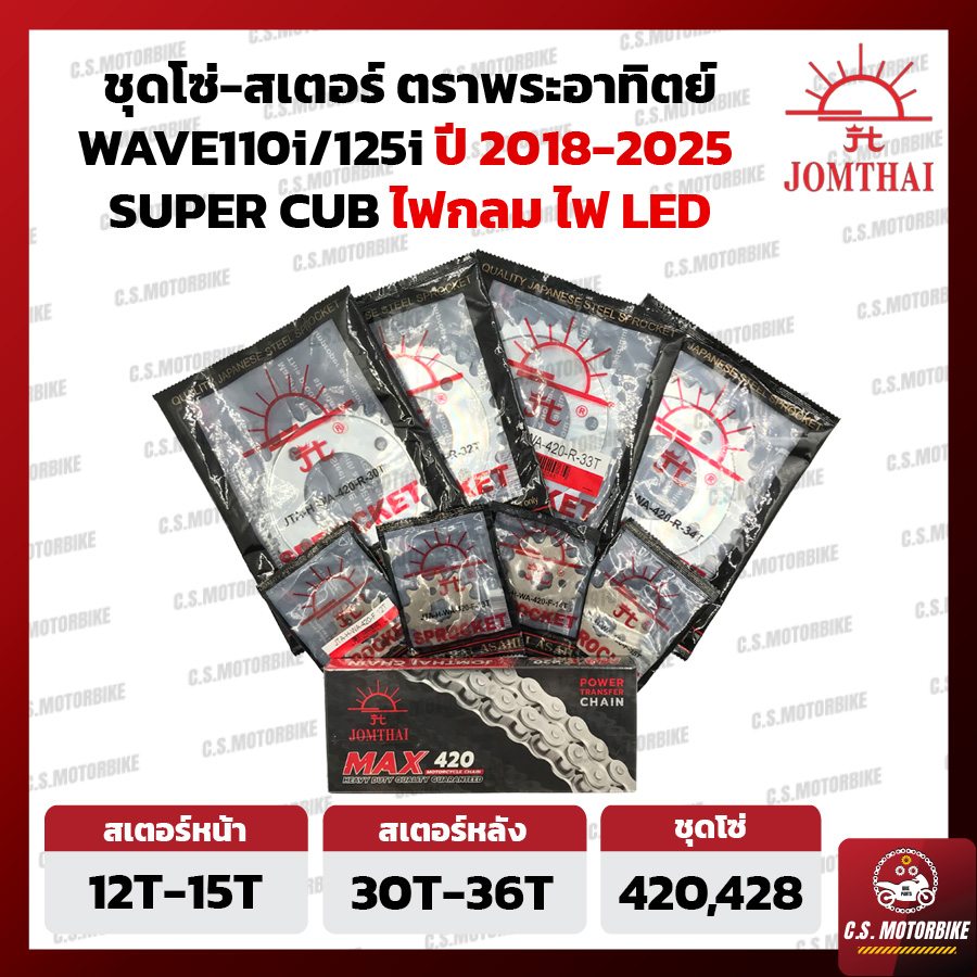 ชุดโซ่สเตอร์ตราพระอาทิตย์ ขนาด 420 สำหรับ Wave 125i (2012-2017) รูปที่ 7