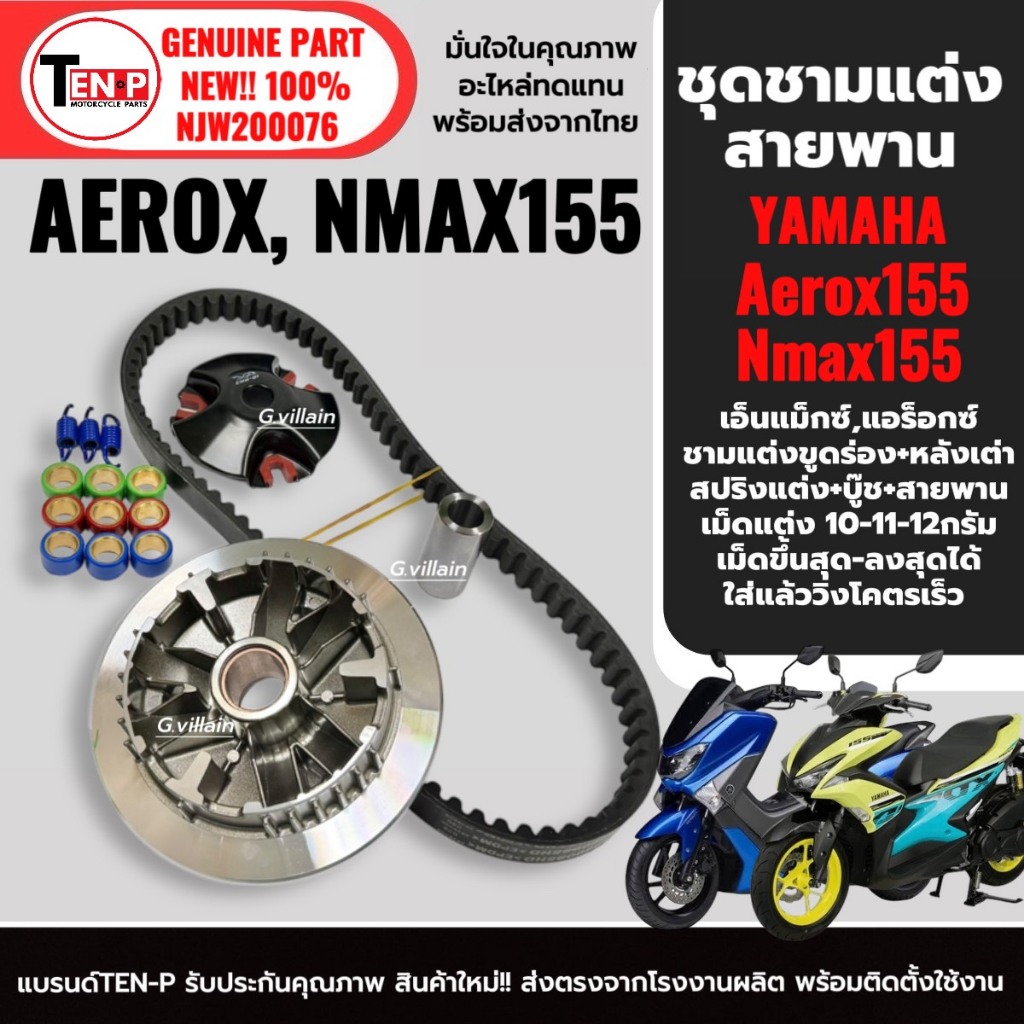 ชุดชามข้างแต่งครบชุด พร้อมสายพาน สำหรับ Aerox155, Nmax155 และ Lexi