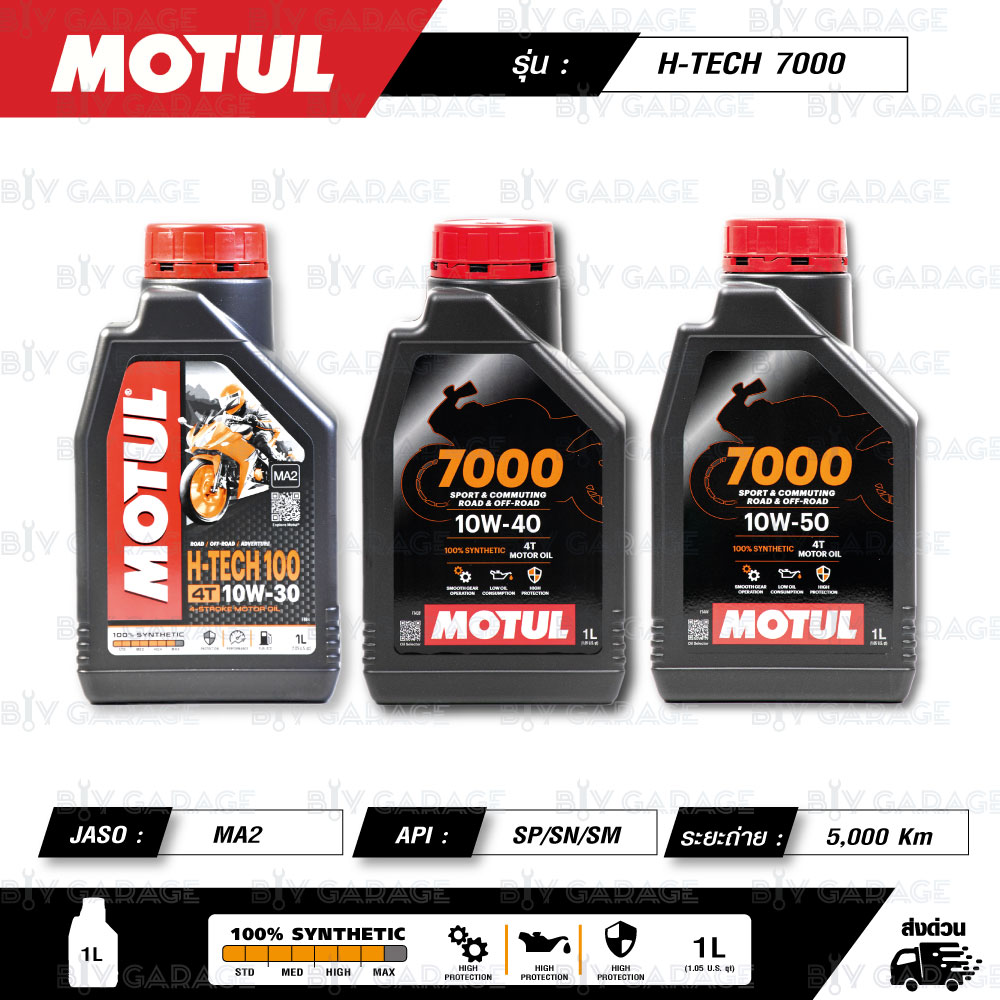 น้ำมันเครื่องสังเคราะห์แท้ 100% Motul H-TECH 100 4T / 7000 4T รูปที่ 8