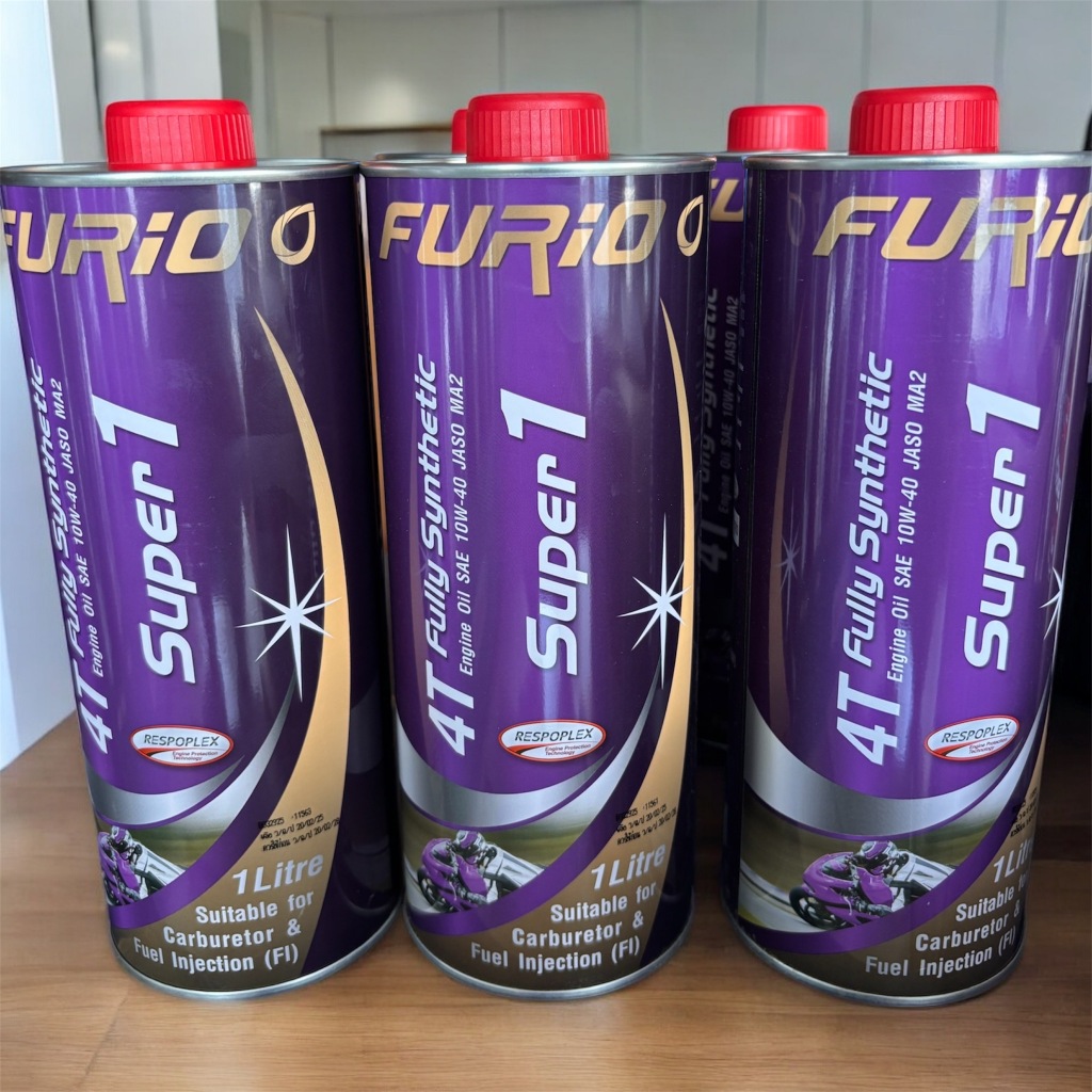 น้ำมันเครื่องมอเตอร์ไซค์สังเคราะห์ 100% FURIO Super1 4T SAE 10W-40 รูปที่ 3
