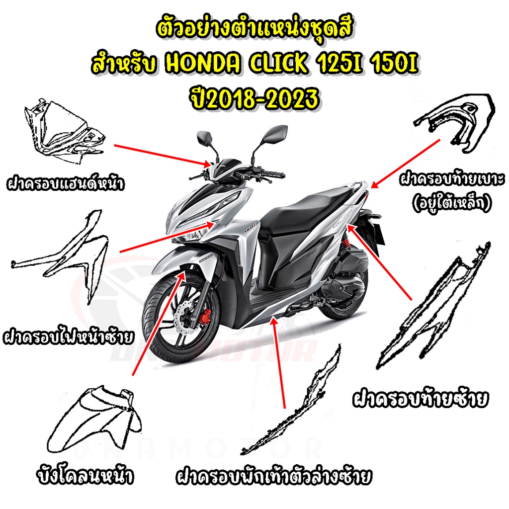 ชุดสีมอเตอร์ไซค์ Honda Click 125i ปี 2020 สีแดงเงา แท้เบิกศูนย์ รูปที่ 8
