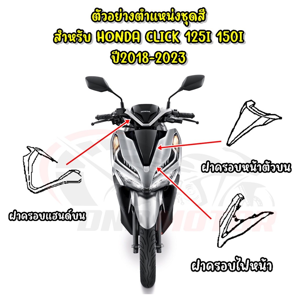 ชุดสี Honda Click 125i ปี 2019 สีดำเงา แท้เบิกศูนย์ รูปที่ 8