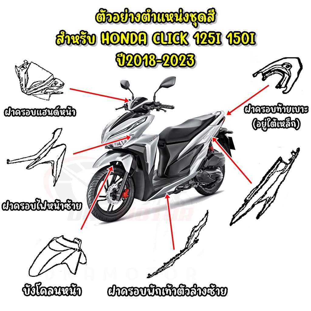 ชุดสี HONDA CLICK125i ปี 2021 สีแดงเงา แท้เบิกศูนย์ รูปที่ 7
