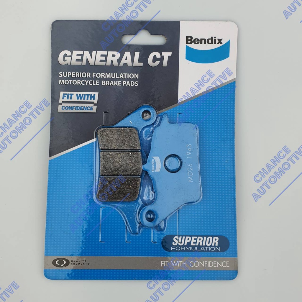 ผ้าเบรคหน้า Bendix รุ่น MD26 สำหรับรถมอเตอร์ไซค์ Honda และ Suzuki หลายรุ่น