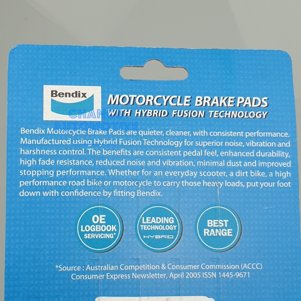 ผ้าเบรคหน้า Bendix รุ่น MD26 สำหรับรถมอเตอร์ไซค์ Honda และ Suzuki หลายรุ่น รูปที่ 3