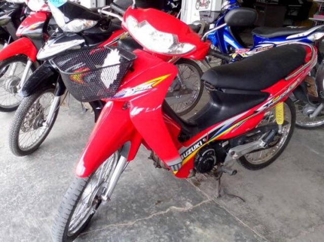 ชุดสีมอเตอร์ไซค์ Suzuki Smash รุ่นเก่า สีแดง-ดำ 7 ชิ้น รูปที่ 2