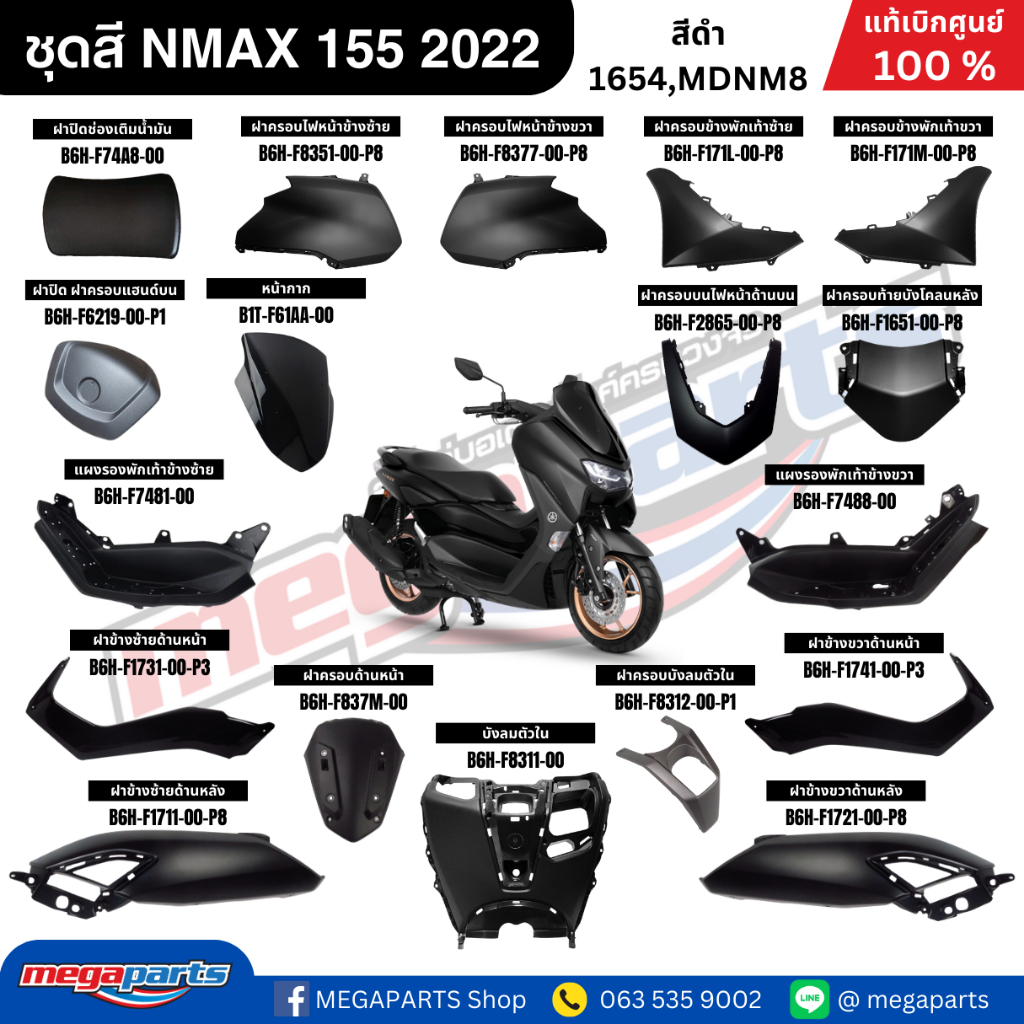 ชุดสี Yamaha NMAX 155 ปี 2022 สีดำ แท้เบิกศูนย์