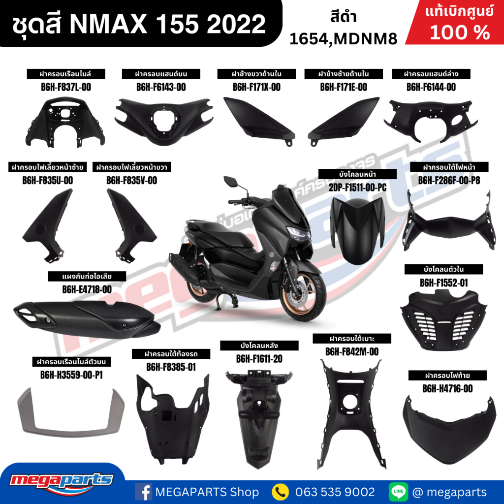 ชุดสี Yamaha NMAX 155 ปี 2022 สีดำ แท้เบิกศูนย์ รูปที่ 2