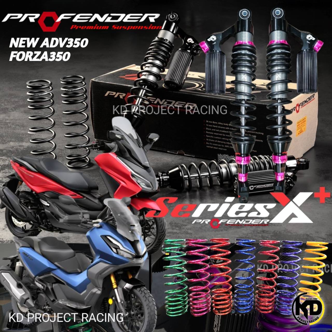 โช้คหลัง Profender Xseries Plus+ ปรับสูงต่ำได้ สำหรับ PCX160, Forza300/350 และ ADV350 รูปที่ 10