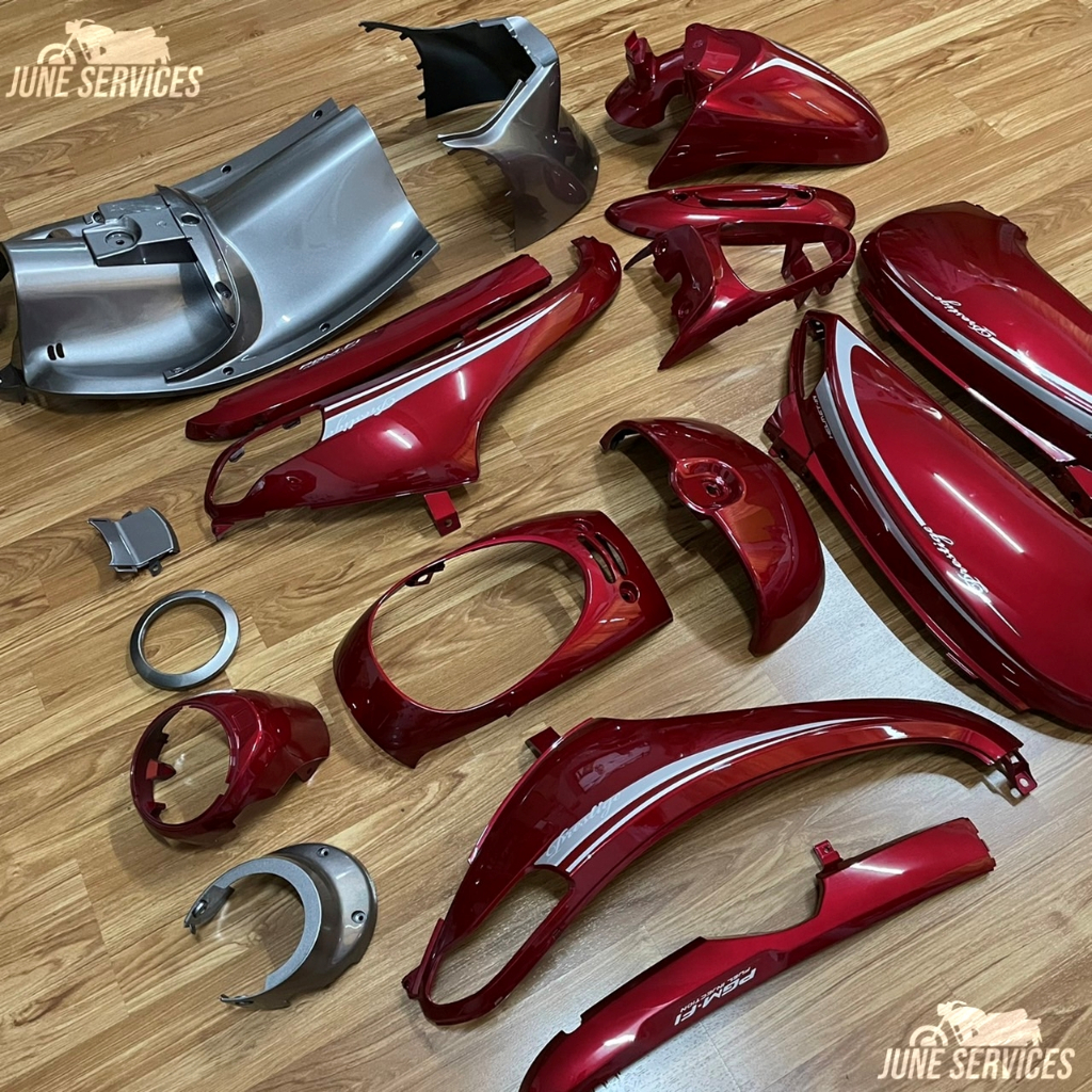 ชุดสีมอเตอร์ไซค์ Honda Scoopy i รุ่น 2 ปี 2012-2016 จำนวน 17 ชิ้น สีแดงเทา รูปที่ 2