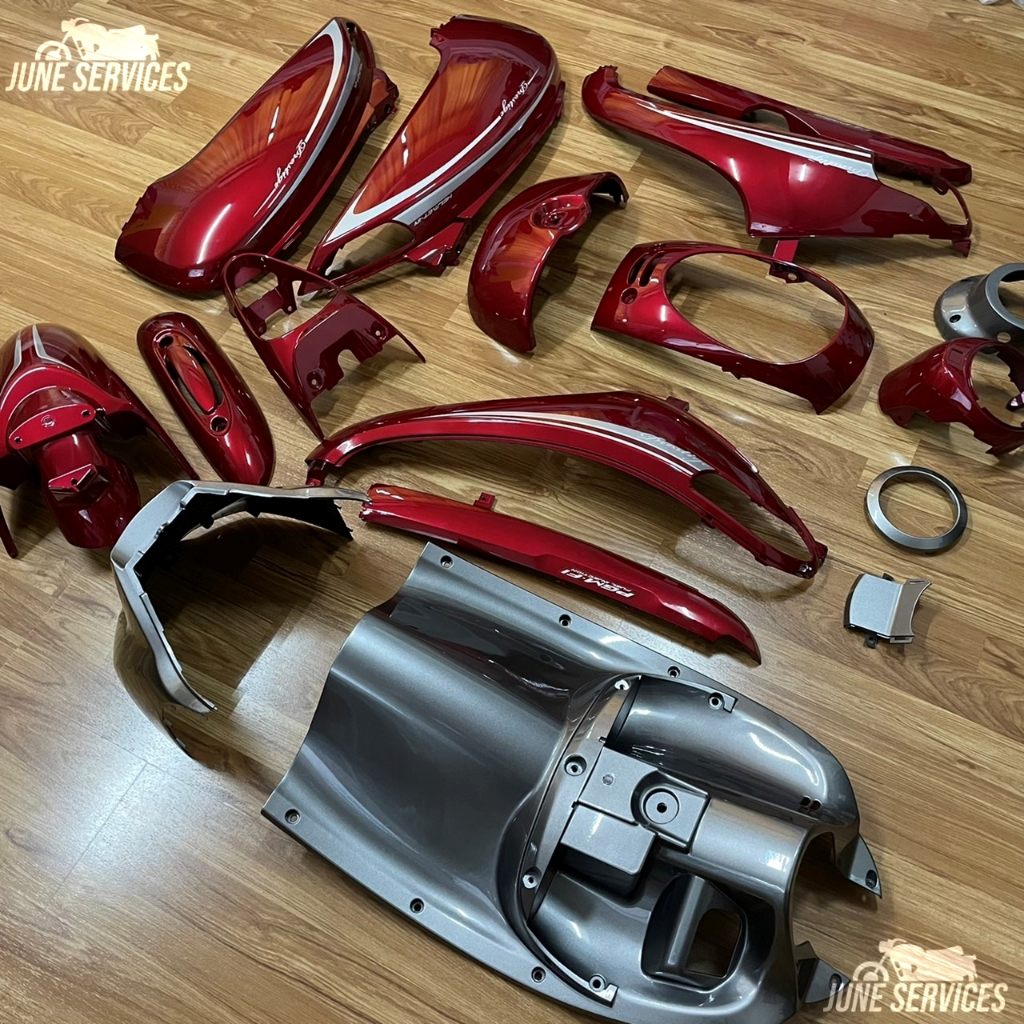 ชุดสีมอเตอร์ไซค์ Honda Scoopy i รุ่น 2 ปี 2012-2016 จำนวน 17 ชิ้น สีแดงเทา รูปที่ 3