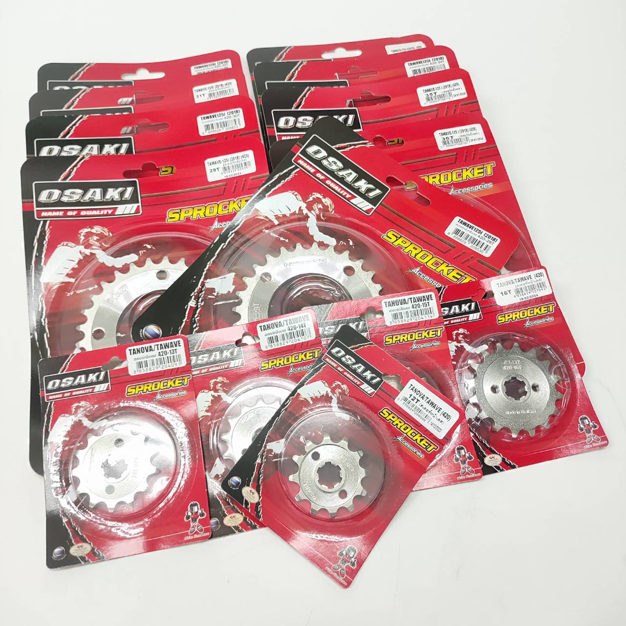 ชุดสเตอร์หน้า-หลัง OSAKI เบอร์ 420 สำหรับ Wave110i LED / Wave125i LED / Super Cub รูปที่ 2