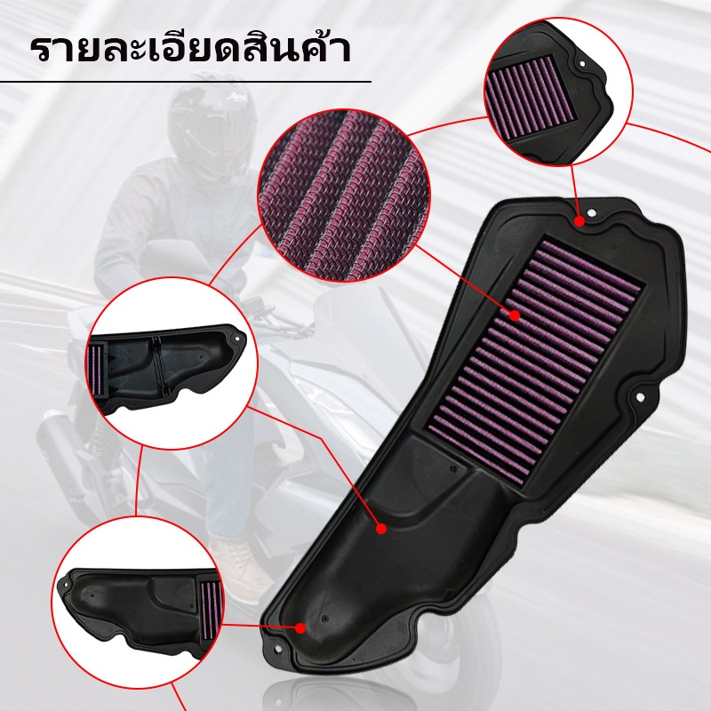 กรองอากาศแต่ง ประสิทธิภาพสูง ถอดล้างได้ สำหรับ Honda PCX160 และ ADV160 รูปที่ 5