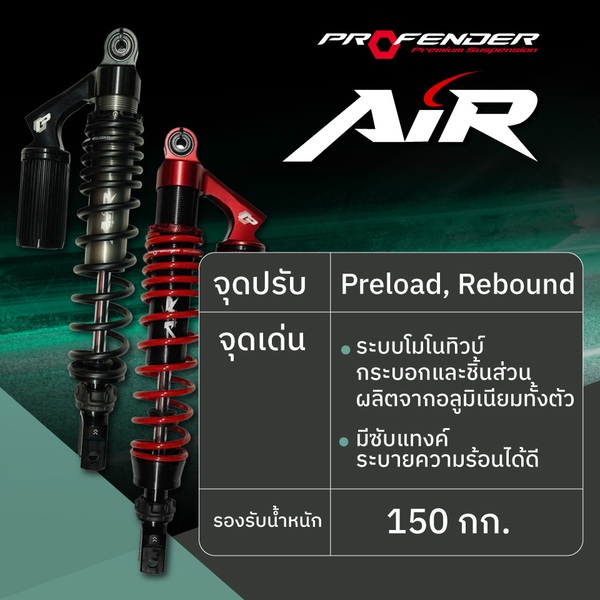 โช้คหลัง Profender Air Series สำหรับ NMAX 155 และ PCX 150 (13-18) ขนาด 320mm รูปที่ 9